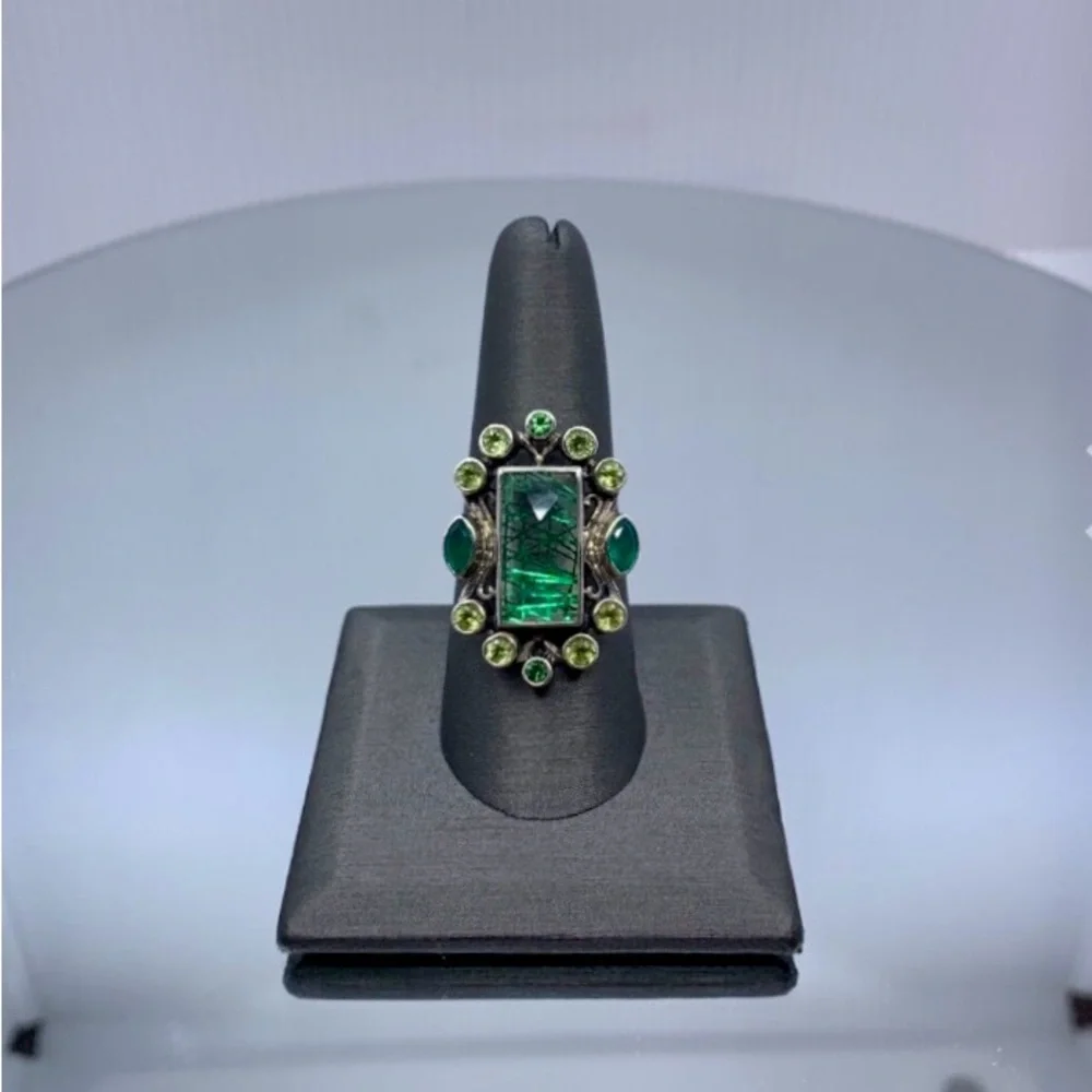 NEW Nicky Butler 925 Sterling Silver Peridot and Green Multi Gemstone Ring - Picture 2 of 6